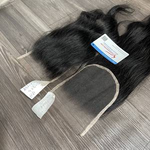 Closure en dentelle 100% cheveux humains vietnamiens, noir naturel, ligne de cheveux pré-épilée, dentelle suisse HD, fini doux et soyeux - Product Image 5