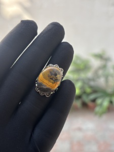 Bague pour femme en argent sterling 925, avec pierre précieuse naturelle abeille, style bohème miniature, idéale pour mariage ou Noël, bijou fait main - Product Image 4