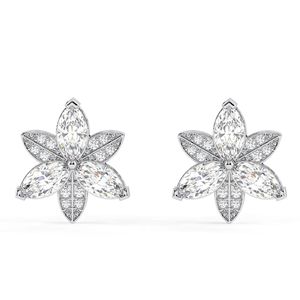<b>Cute</b> Marquise Cut Moissanite Floral Stud <b>Earrings</b> for Women - Product Image 6