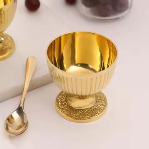 Home Kitchen <b>Stainless</b> <b>Steel</b> Ice Cream <b>Bowl</b> With Spoon Metal Dessert Dish - Product Image 6