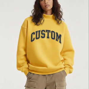 Sudadera Casual de Forro Polar para Mujer al por Mayor, Nueva Sudadera de Alta Calidad con Cuello Alto, Logotipo Frontal, Transpirable, Otoño, Personalizable - Product Image 1