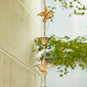 Cadena de lluvia metálica moderna, elegante y decorativa, para guiar el agua de lluvia en exteriores contemporáneos, para el diseño del hogar y el jardín. - Product Image 1
