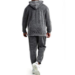 Conjunto de Chándal OEM Streetwear para Hombre, con Logotipo Personalizado, de Tejido Pesado, Lavado Ácido, Estilo Vintage y Efecto Desgastado - Product Image 2