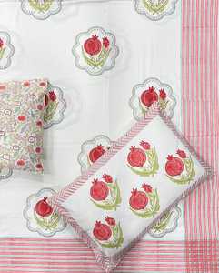Parure de lit vintage en coton imprimé à la main, motifs floraux, 100% coton, style Jaipuri, artisanale, décoration d'intérieur, export - Product Image 2