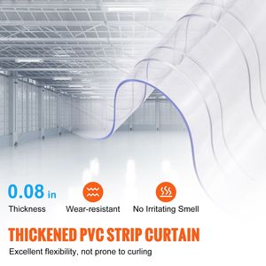 Tenda a Nastro Industriale in PVC Trasparente Scanalato 164FT X 8" X 0.08" Rotolo Grande Larghezza 8" - Product Image 2