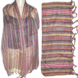 Écharpe tissée à la main à motif rayé - Product Image 2