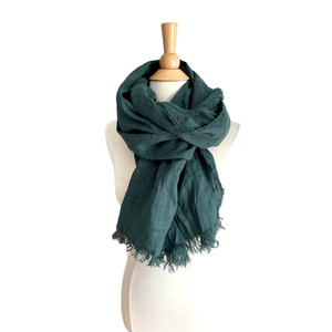 Écharpes légères et respirantes en coton et lin pour femmes, imprimées numériquement, unies, personnalisables en taille et avec étiquette logo, faible MOQ - Product Image 3