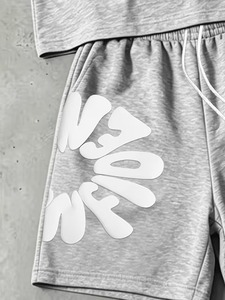 Nouvel ensemble de sport décontracté pour homme : T-shirt à manches courtes et short imprimé par transfert thermique, séchage rapide, dégradé, 2 pièces - Product Image 4