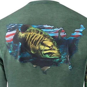 Camisa de Pesca de Manga Larga para Hombre, Verde, con Estampado por Sublimación, Secado Rápido, UPF 50, Poliéster, de Alto Rendimiento - Product Image 4