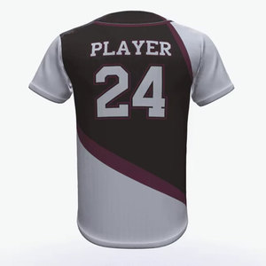 เสื้อเบสบอลผู้ชายแบบติดกระดุม ชุดกีฬาสโมสร ออกแบบเองได้ ขายส่ง - Product Image 2