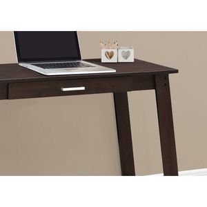 Contemporary Modern Home Office <b>Computer</b> Desk with <b>Storage</b> Drawers Brown Laminate <b>for</b> Laptop Work - Product Image 4