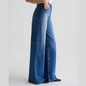 Jeans amples taille haute pour femme, coupe décontractée, jambe large, en denim, style vintage confortable, collection printemps-été, vente en gros - Product Image 3