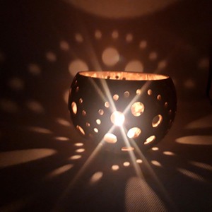 โคมไฟมะพร้าวแบบทำมือด้ามเทียนทีไลท์มะพร้าวงานฝีมือมะพร้าวตกแต่งในร่มเทียนมะพร้าว - Product Image 2