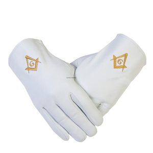 Gants maçonniques en coton blanc pour hommes, doux, confortables, légers, idéaux pour les cérémonies, les rituels, les réunions de loge, les événements et une utilisation formelle - Product Image 3