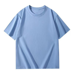 Camiseta de Verano de Manga Corta con Hombros Rectos, 200g, Algodón Peinado, Diseño de Patrón Sólido, con Logotipo Personalizado Bordado OEM - Product Image 3