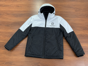 Custom Men's Winter Waterproof Hooded Puffer <b>Jacket</b> Windproof Insulated Outdoor Thermal Coat Black <b>White</b> Full Zip Parka OEM ODM - Product Image 6