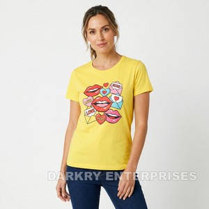 Camiseta de algodón personalizada para mujer con estampado ilustrativo de globo aerostático en forma de corazón, color verde azulado, tops para mujer, fabricante mayorista de ropa ODM - Product Image 4