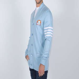 New Year Cardigan Sweater Women's Cashmere V-neck Women's Jacket Fashion Women's LIGHT BLUE/WHITE SWEATER - Product Image 6