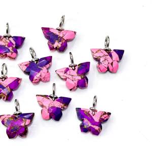 Colgante de Mariposa de Turquesa Rosa Púrpura Mohave AAA, Plata de Ley 925, Tallado a Mano, con Gema de Turquesa Rosa Púrpura - Product Image 5