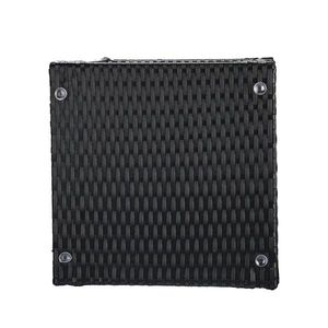 Tavolino da Esterno in Vimini con Piano in Vetro, Tavolo Quadrato in HDPE per Bistrot, Caffè, Giardino, Portico, Cortile con Ripiano Portaoggetti - Product Image 6
