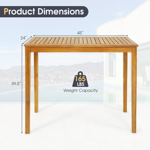 Table rectangulaire de bar pour l'intérieur et l'extérieur, idéale pour le jardin - Product Image 5