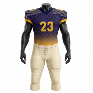 Ensemble d'uniformes de football américain personnalisés, maillot et pantalon de football d'équipe personnalisés, fabricant de vêtements de sport performants, OEM ODM - Product Image 1