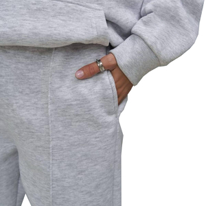 Conjunto Deportivo de 2 Piezas para Mujer, con Capucha, Color Marrón Sólido, Hombros Caídos, 100% Algodón, de Alta Calidad - Product Image 6