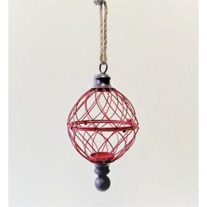 โคมไฟระย้าลูกบอลเหล็กแนววินเทจดีไซน์กรงลวดงานฝีมือ - Product Image 4
