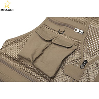 Gilet de pêche et de photographie respirant en maille ajourée camouflage pour homme