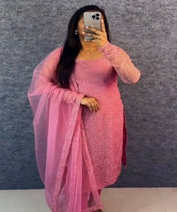 เสื้อปักลายผีเสื้อสุดหรู พร้อมผ้าคลุมไหล่ สำหรับงานเทศกาล ราคาขายส่ง เสื้อผ้าชาติพันธุ์ สีชมพูอ่อน - Product Image 1