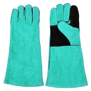 Guantes de Soldadura de Argón de Cuero Vacuno Amarillo de Alta Calidad, Reforzados, Forrados de Algodón, Guantes de Seguridad Industriales con Puño de Seguridad - Product Image 2