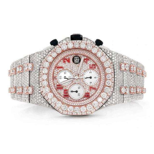 Luxury Men's Mechanical Watches Silver Gold Diamond Iced Finish Analog Square Dial Display Limited Edition Vintage Quartz ETA
