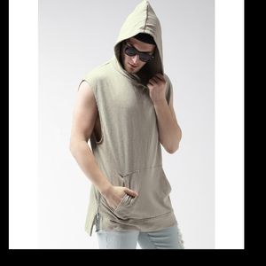 Hoodie sans manches flexible pour homme, idéal pour la gym, confortable, vêtements de sport, tenue athlétique - Product Image 5
