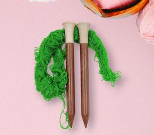 Premium Rosewood Knitting <b>Needles</b> with Elegant Gold-Tone Heads – Smooth Finish, Durable & Comfortable for <b>Yarn</b> Crafts - Product Image 4