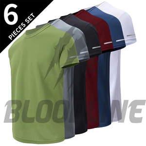 Camiseta Deportiva de Manga Corta para Hombre, Paquete de 2, Negra y Blanca, de Secado Rápido, Tejido de Poliéster, Color Sólido, Corte Regular - Product Image 4