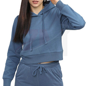 เสื้อฮู้ดครอปท็อปผ้าฝ้าย 100% ดีไซน์ใหม่สั่งทำได้ตามต้องการ พร้อมปักโลโก้ สไตล์สตรีทแวร์ ขายดี - Product Image 1