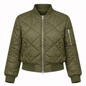 เสื้อแจ็คเก็ตบอมเบอร์แฟชั่นสำหรับผู้หญิง แบบซิป แต่งขอบยางยืด บุฉนวนกันหนาว สำหรับผู้หญิง สั่งซื้อจำนวนมากจากโรงงานโดยตรง คุณภาพส่งออก - Product Image 6