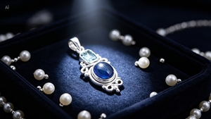 Art Palace - Colgante de Plata 925 con Zafiro y Topacio Azul Corte Esmeralda, Diseño Clásico Solitario, Unisex, para Uso Diario - Product Image 3