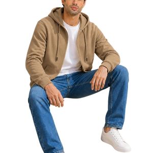 Sudadera con capucha y cremallera para hombre, de algodón y forro polar, con bolsillos tipo canguro, para colecciones de ropa urbana de marca privada. - Product Image 6