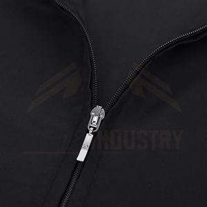 Chemise de travail noire à manches courtes pour homme avec fermeture éclair, en coton respirant, impression de logo, service OEM - Product Image 2