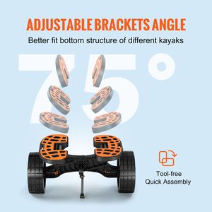 Carretilla para Kayaks y Canoas, Capacidad de Carga de 320 lb, Carretilla Desmontable de 10 Pies, Llantas Sólidas, Soportes Ajustables - Product Image 5