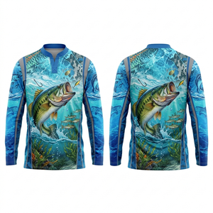 Camiseta de Pesca de Manga Larga Sublimada, Personalizada, de Poliéster Transpirable, Secado Rápido, Protección UV, Antibacteriana - Product Image 4