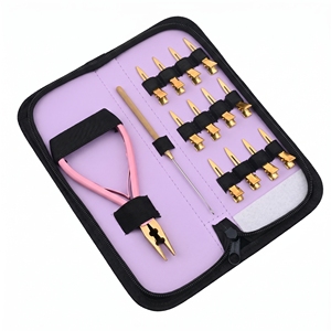 Kit complet d'installation d'extensions de cheveux Microlink, pince à sertir de 5 pouces, outil de fixation de perles, clips à crochet - Product Image 3