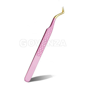 แหนบต่อขนตาสแตนเลสแบบมืออาชีพ ปลายไฟเบอร์แม่นยำ เครื่องมือต่อขนตาแบบโค้ง สำหรับต่อขนตาแบบวอลลุ่ม ทนทาน ใช้งานได้นาน - Product Image 6