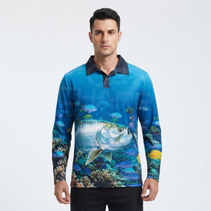 Custom Logo Men UPF 50 Sun Protect Outdoor Running Sublimation Printing <b>T</b> <b>Shirts</b> Half Zipper Long Sleeve <b>Fishing</b> <b>Shirt</b> - Product Image 1