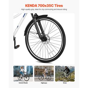 Bicicleta Híbrida Ligera con Cuadro de Aluminio, Ruedas 700c, para Hombres y Mujeres, Urbana, para Adultos - Product Image 5