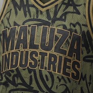 ชุดบาสเก็ตบอลตาข่ายลายกราฟฟิตีพรีเมียม MALUZA ชุดทีมสั่งทำพิเศษ สไตล์อเมริกาและยุโรป แฟชั่นทันสมัย - Product Image 5