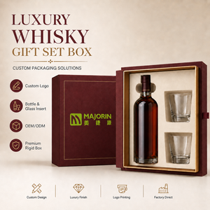 Boîte d'emballage de luxe personnalisée pour whisky, coffret cadeau en papier rigide pour spiritueux avec finition texturée et insert de précision pour whisky et <span class=keywords><strong>brandy</strong></span> - Product Image 1