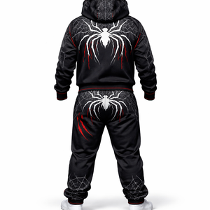Ensemble de survêtement sportif d'été uni à capuche respirant et à séchage rapide, grande taille, personnalisé, pour adulte, motif araignée - Fabricant OEM - Product Image 1