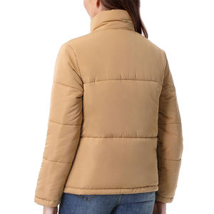 Chaqueta Acolchada para Mujer, Cuello Alto, Color Camel, Casual, para Invierno, Exterior de Poliéster, Cierre de Cremallera, Corte Regular - Product Image 2